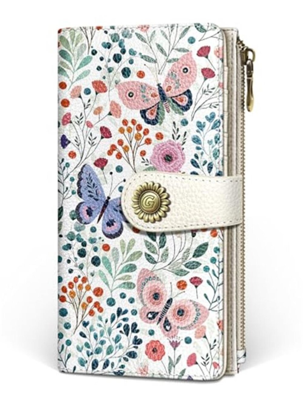 New Butterfly Womens Wallet RFID Blocking, Credit Card Holder Bifold